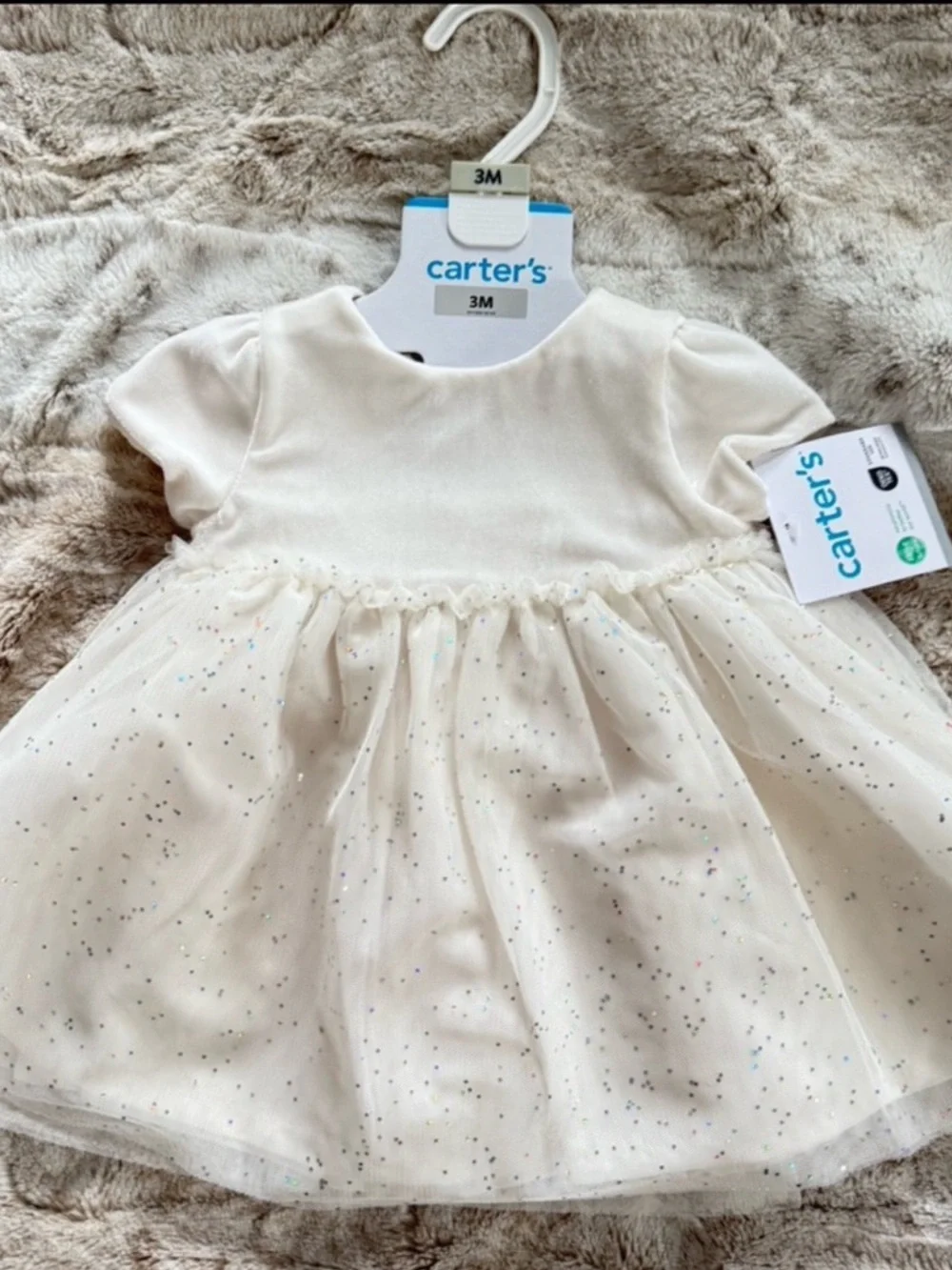 NWT Carter's Infant Velour Sparkle Tulle Dress